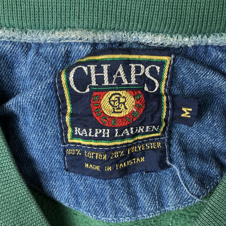 Vintage 1980'S Ralph Lauren CHAPS logo sweatshirt, size M, men's cotton green type Vintage Second Hand
