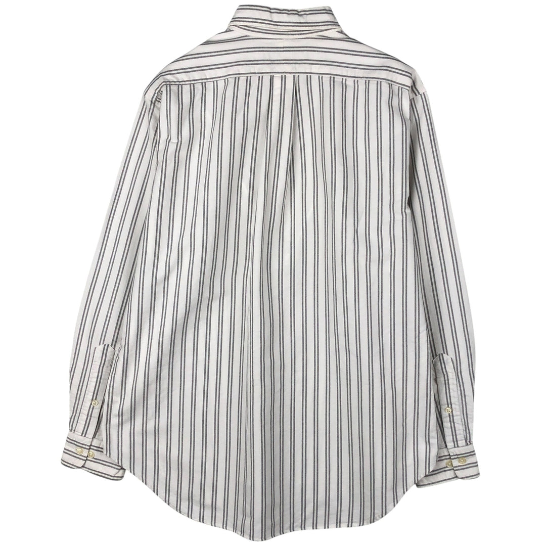 Ralph Lauren Classic Fit Long Sleeve Button Down Striped Shirt, Men's Size L cotton gray type Vintage Second Hand