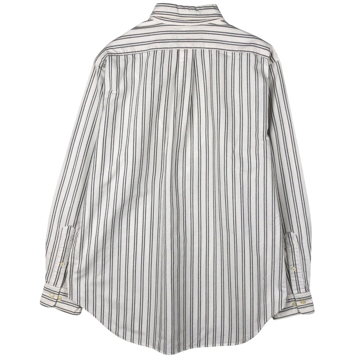 Ralph Lauren Classic Fit Long Sleeve Button Down Striped Shirt, Men's Size L cotton gray type Vintage Second Hand