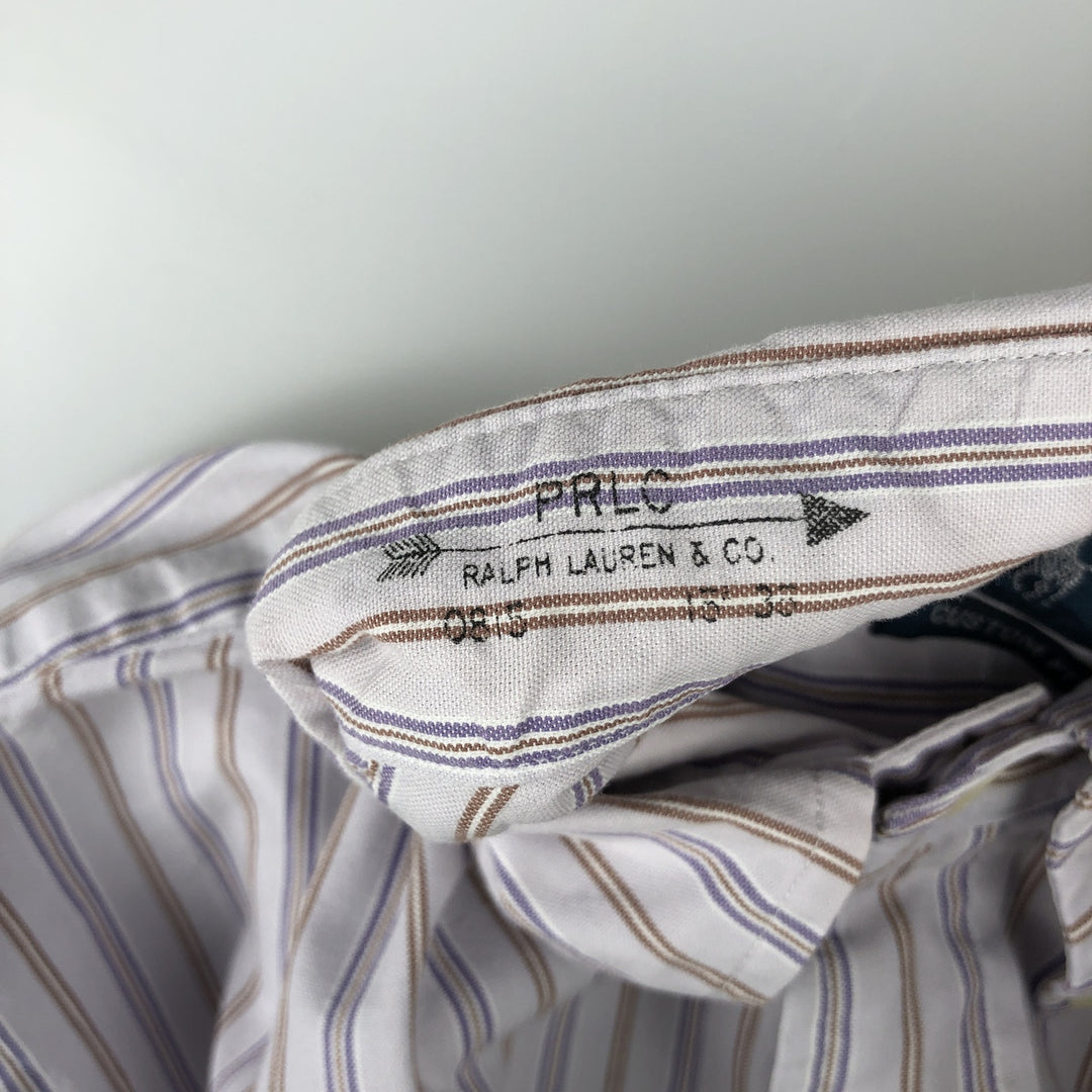 Ralph Lauren CUSTOM FIT long sleeve button down striped shirt men's size L cotton purple type Vintage Second Hand