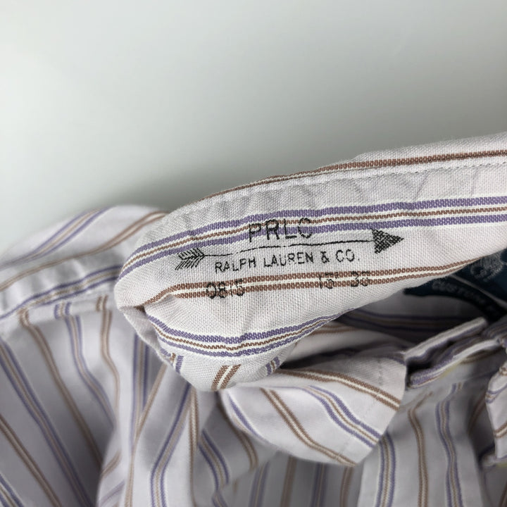 Ralph Lauren CUSTOM FIT long sleeve button down striped shirt men's size L cotton purple type Vintage Second Hand