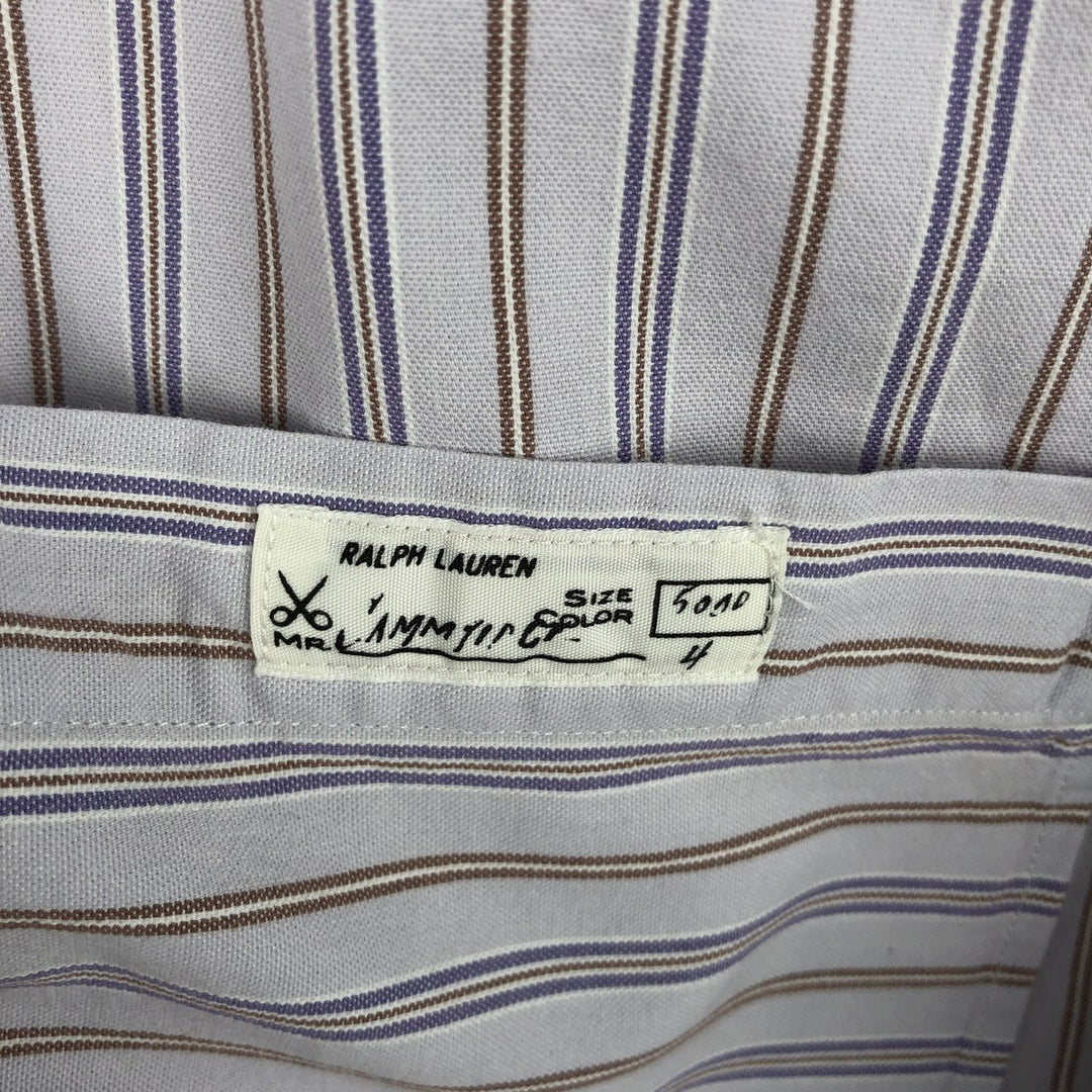 Ralph Lauren CUSTOM FIT long sleeve button down striped shirt men's size L cotton purple type Vintage Second Hand