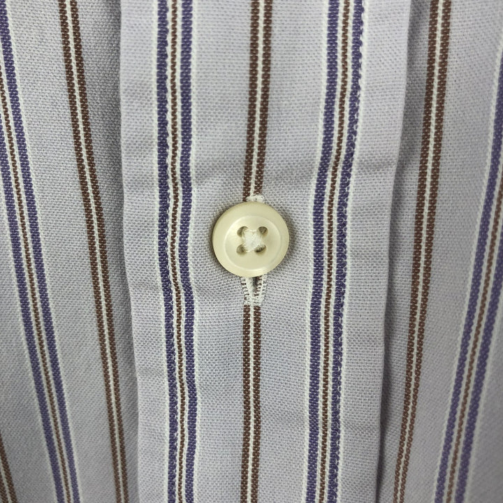 Ralph Lauren CUSTOM FIT long sleeve button down striped shirt men's size L cotton purple type Vintage Second Hand