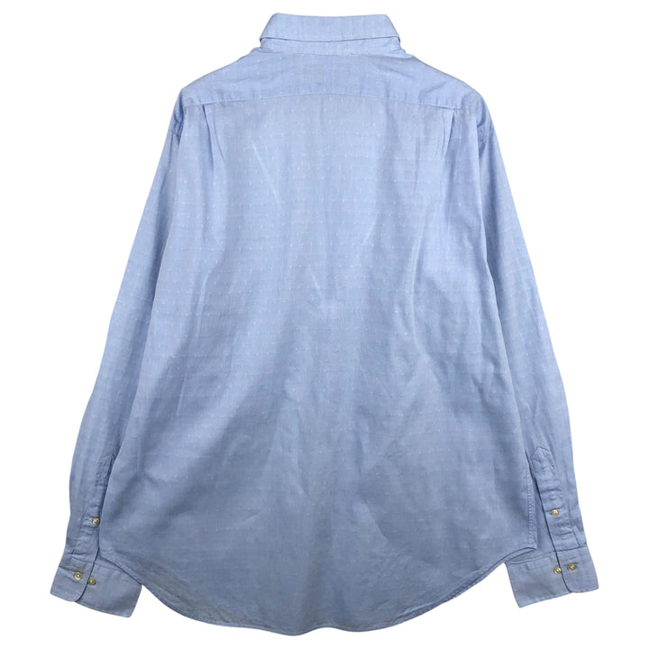 Ralph Lauren POLO by Ralph Lauren PHILIP all-over print long-sleeved cotton shirt, men's size XL cotton Blue type light blue Vintage Second Hand