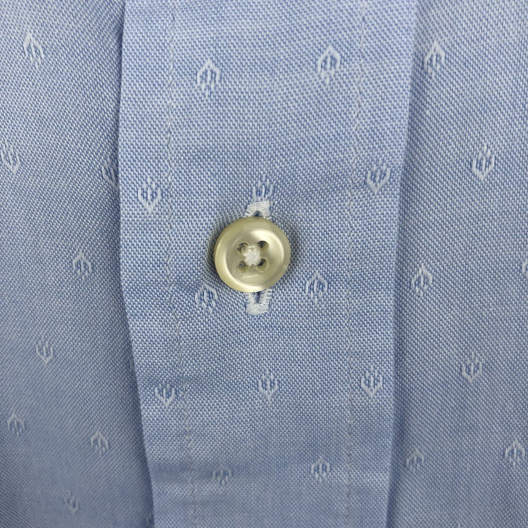 Ralph Lauren POLO by Ralph Lauren PHILIP all-over print long-sleeved cotton shirt, men's size XL cotton Blue type light blue Vintage Second Hand