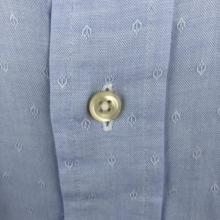Ralph Lauren POLO by Ralph Lauren PHILIP all-over print long-sleeved cotton shirt, men's size XL cotton Blue type light blue Vintage Second Hand