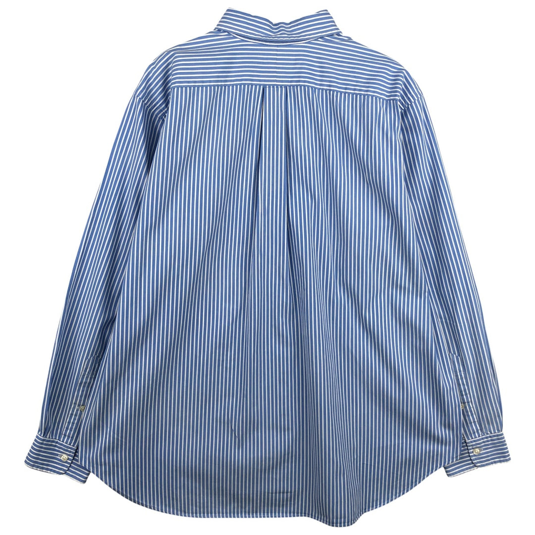 Ralph Lauren Classic Fit Long Sleeve Button-Down Striped Shirt, Men's XXXL cotton blue type Vintage Second Hand
