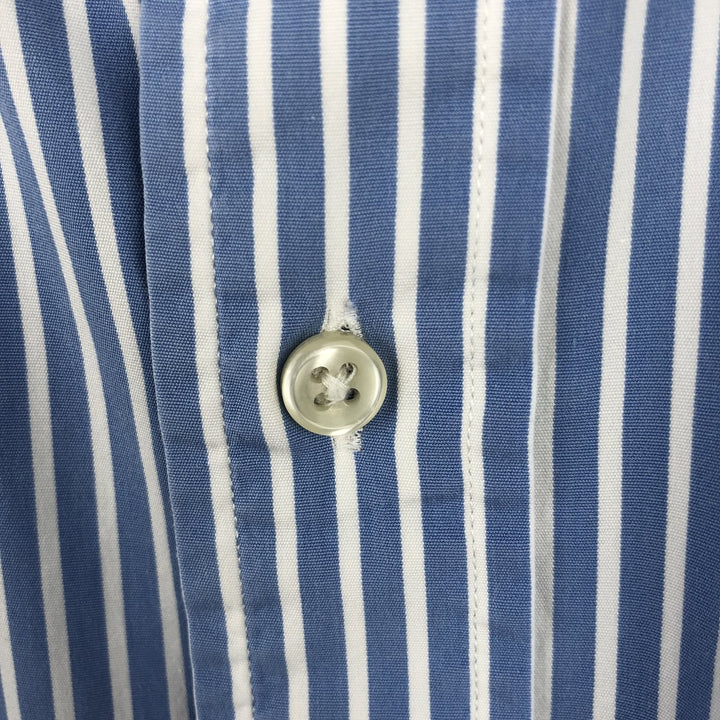 Ralph Lauren Classic Fit Long Sleeve Button-Down Striped Shirt, Men's XXXL cotton blue type Vintage Second Hand