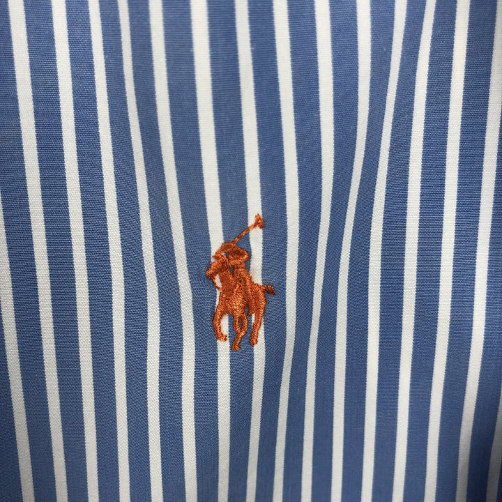 Ralph Lauren Classic Fit Long Sleeve Button-Down Striped Shirt, Men's XXXL cotton blue type Vintage Second Hand