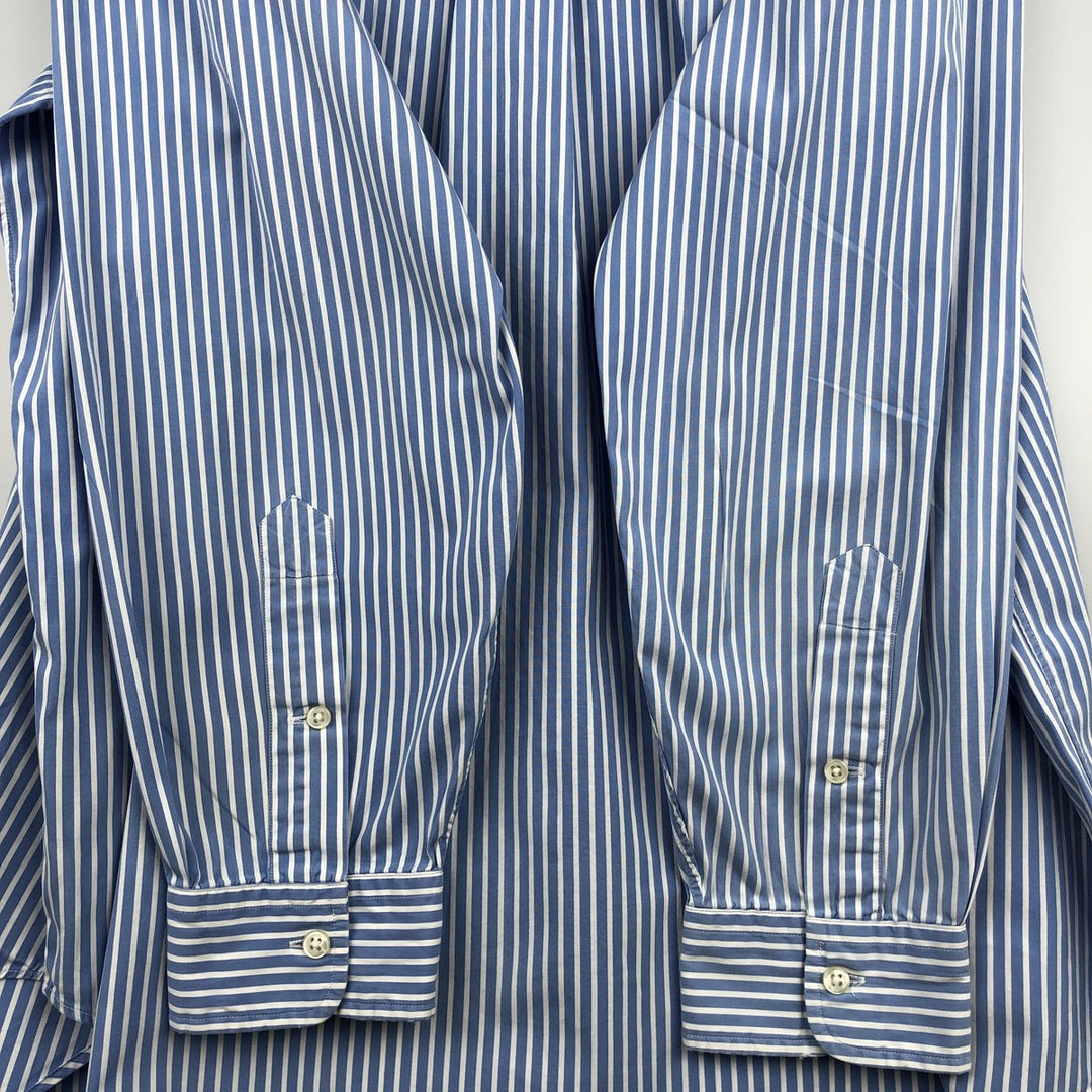 Ralph Lauren Classic Fit Long Sleeve Button-Down Striped Shirt, Men's XXXL cotton blue type Vintage Second Hand