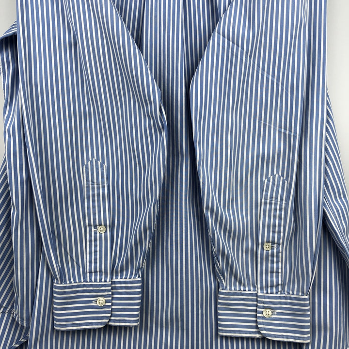 Ralph Lauren Classic Fit Long Sleeve Button-Down Striped Shirt, Men's XXXL cotton blue type Vintage Second Hand