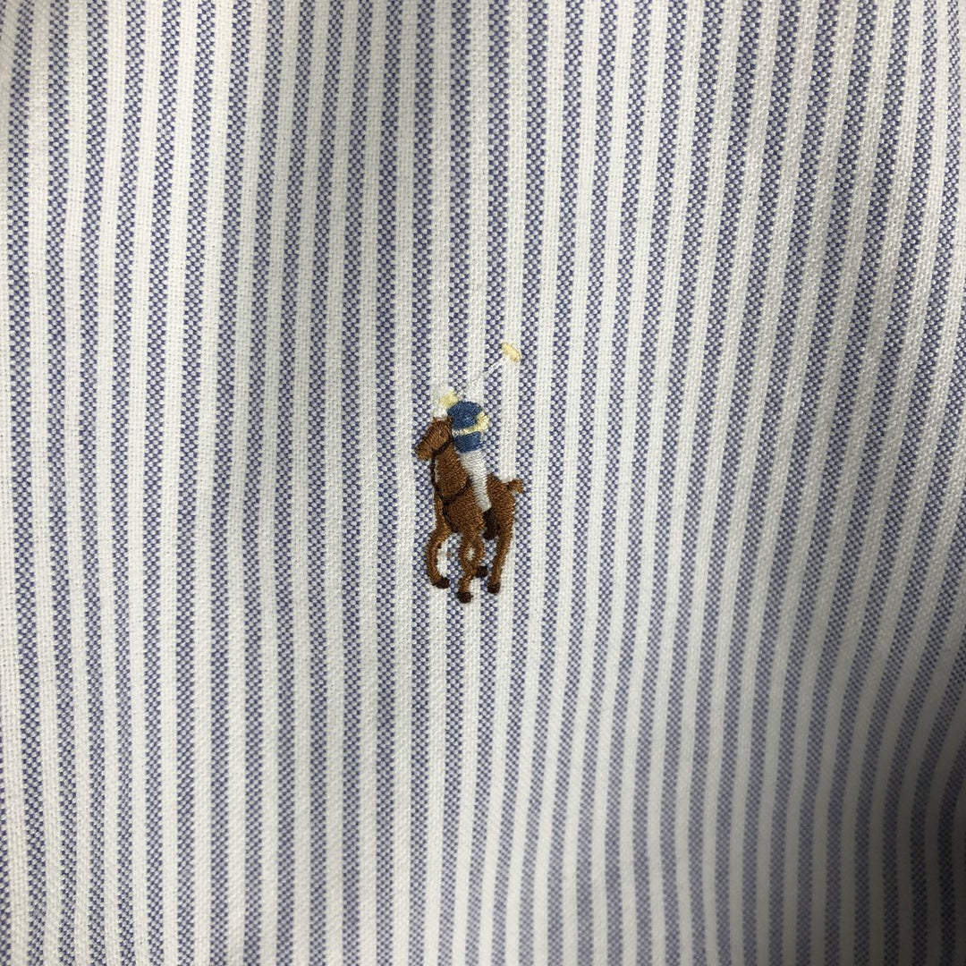 Ralph Lauren Classic Fit Long Sleeve Button Down Striped Shirt, Men's Size L cotton blue type Vintage Second Hand