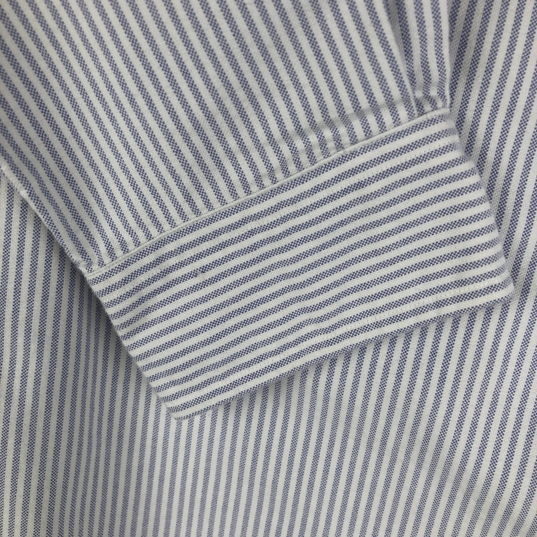 Ralph Lauren Classic Fit Long Sleeve Button Down Striped Shirt, Men's Size L cotton blue type Vintage Second Hand