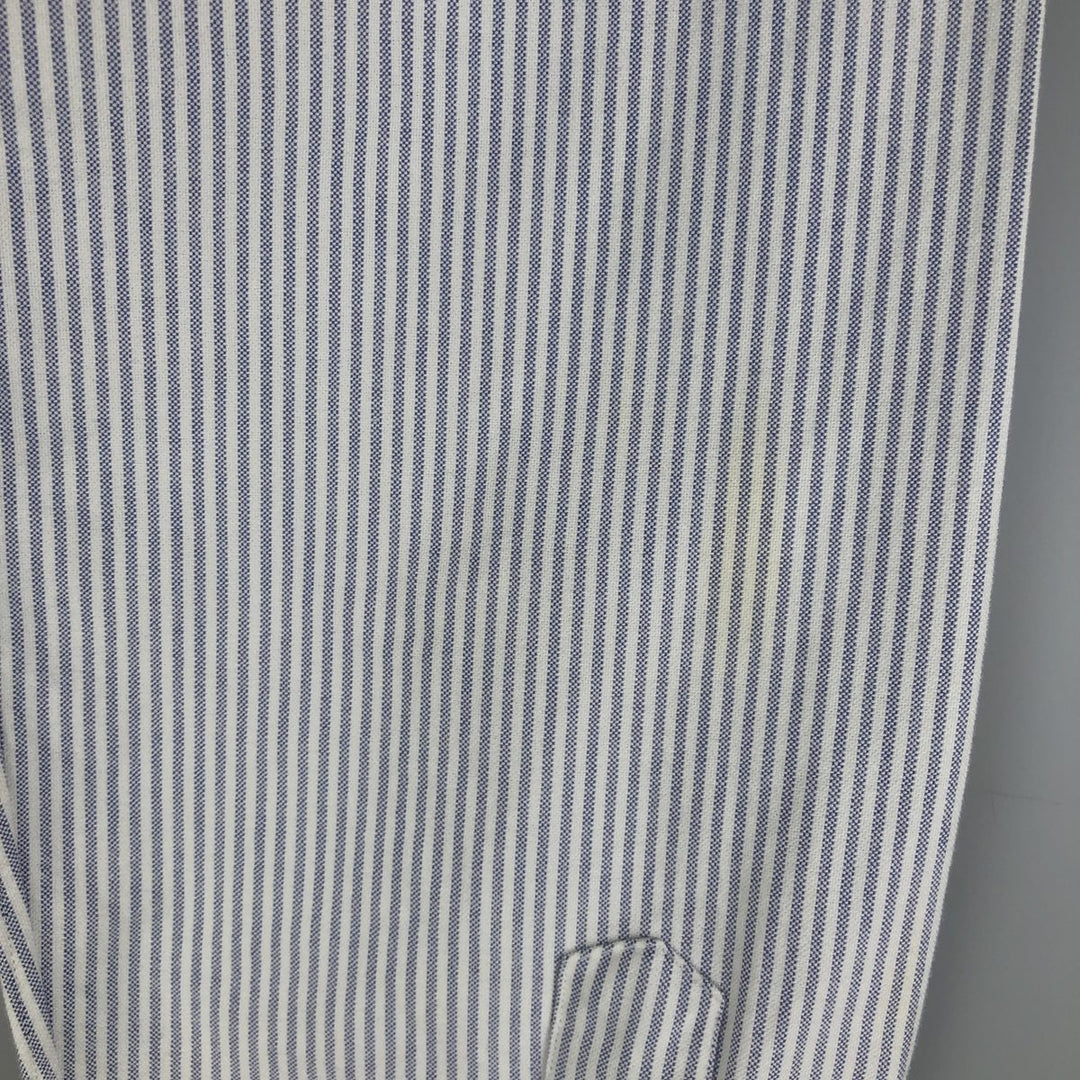 Ralph Lauren Classic Fit Long Sleeve Button Down Striped Shirt, Men's Size L cotton blue type Vintage Second Hand