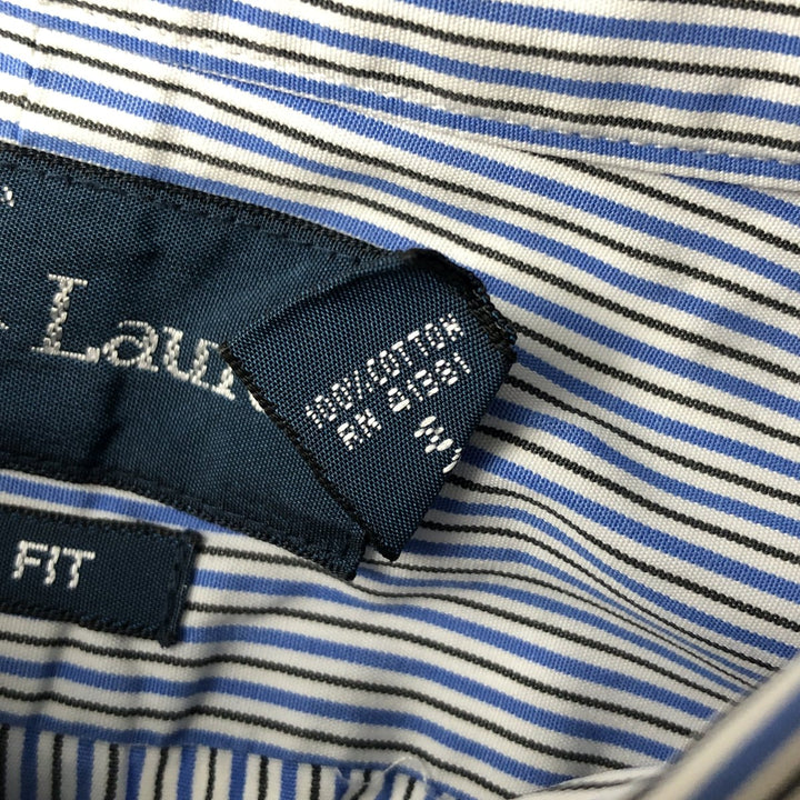Ralph Lauren Classic Fit Long Sleeve Button Down Striped Shirt Men's XXL cotton Blue type light blue Vintage Second Hand