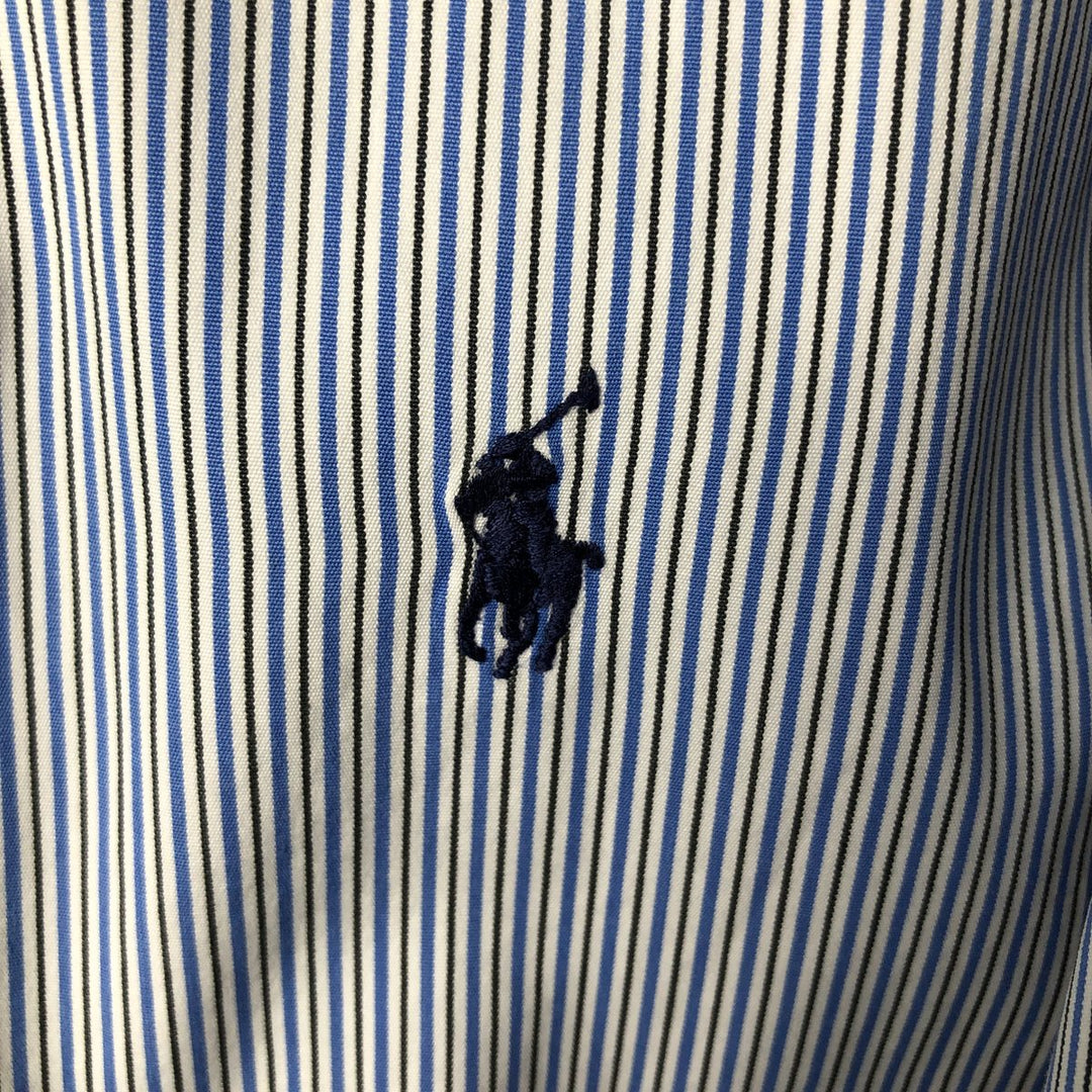 Ralph Lauren Classic Fit Long Sleeve Button Down Striped Shirt Men's XXL cotton Blue type light blue Vintage Second Hand
