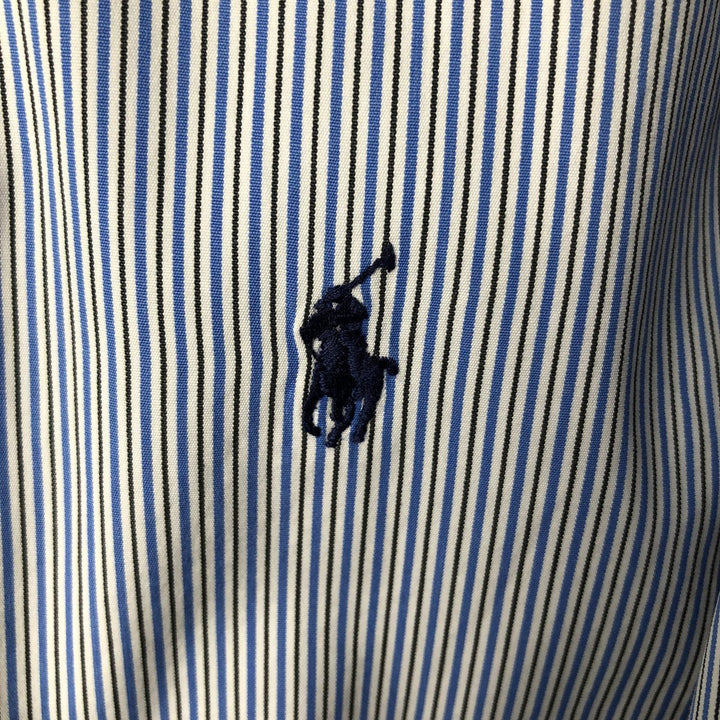 Ralph Lauren Classic Fit Long Sleeve Button Down Striped Shirt Men's XXL cotton Blue type light blue Vintage Second Hand