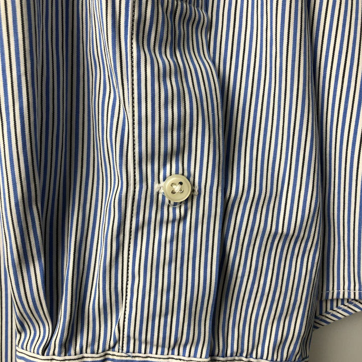 Ralph Lauren Classic Fit Long Sleeve Button Down Striped Shirt Men's XXL cotton Blue type light blue Vintage Second Hand