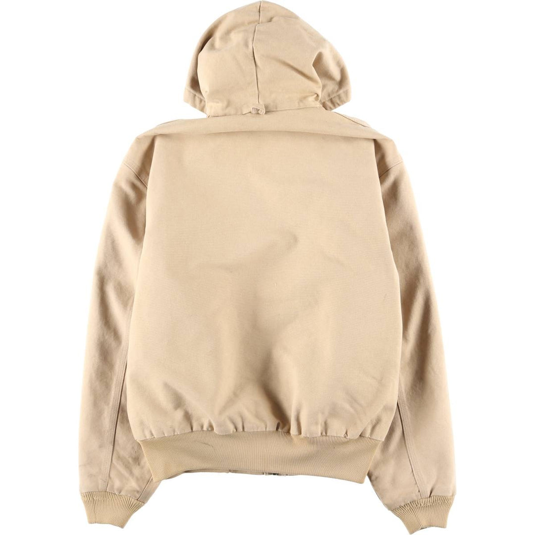 90'S Carhartt Active Jacket, Duck Full-Zip Hoodie, Men's Size L (approx.) cotton Beige type Vintage Second Hand