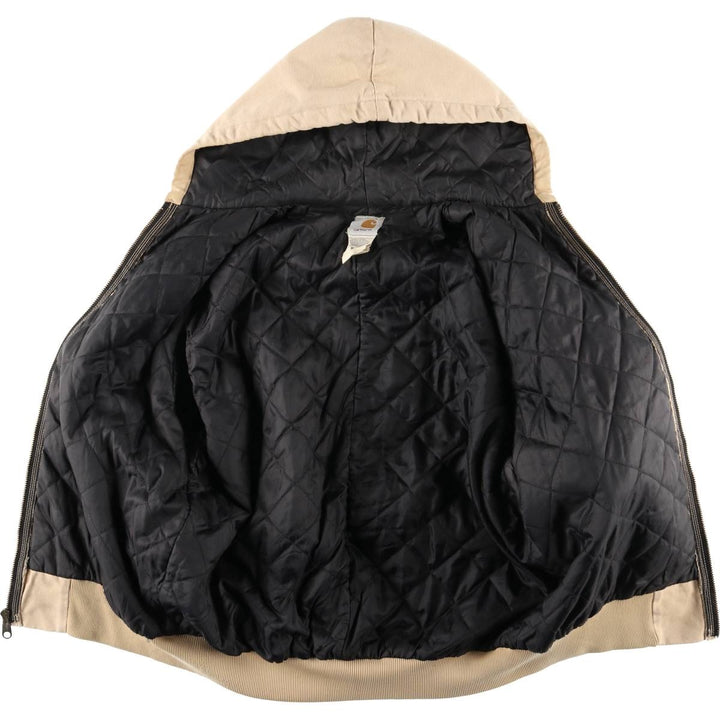 90'S Carhartt Active Jacket, Duck Full-Zip Hoodie, Men's Size L (approx.) cotton Beige type Vintage Second Hand