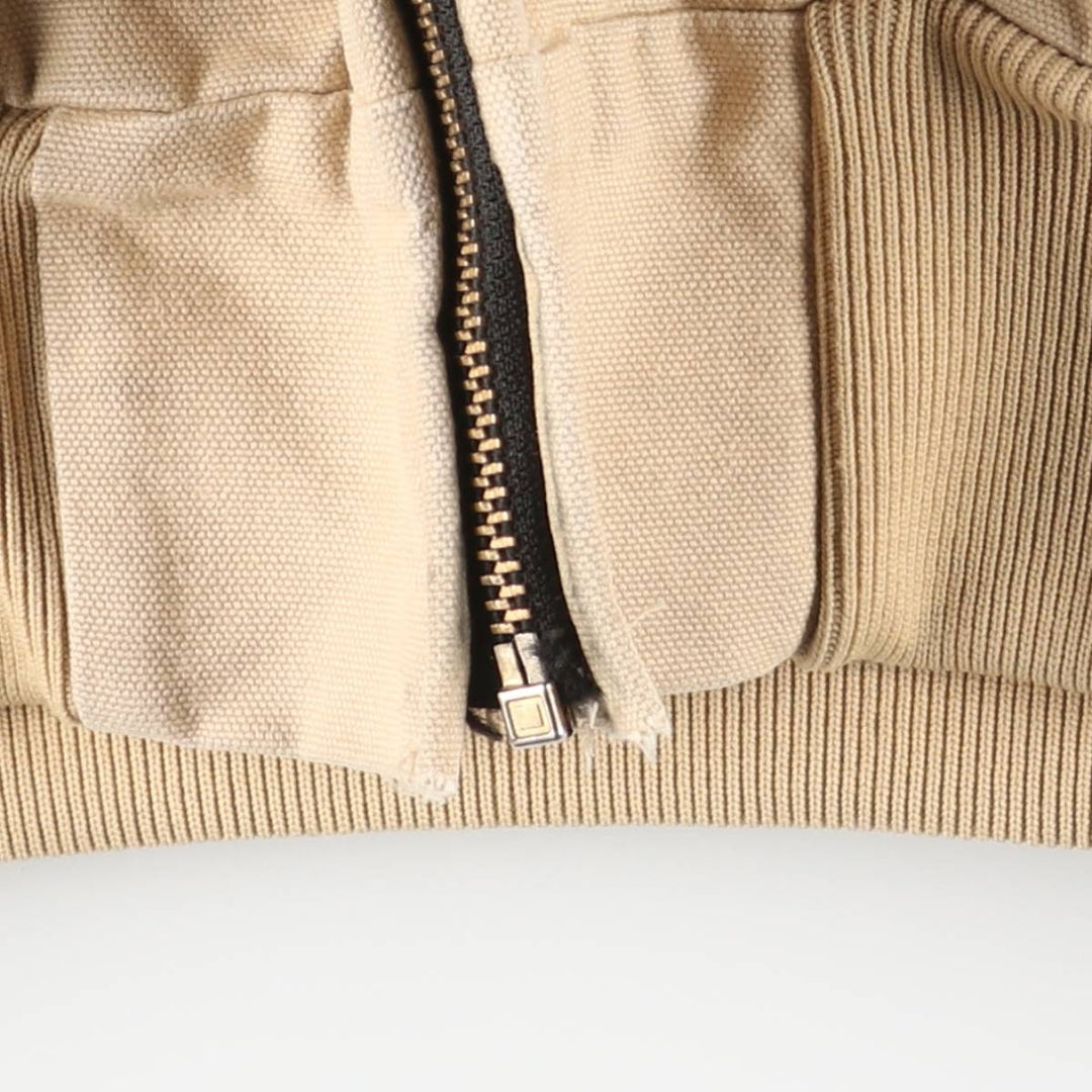 90'S Carhartt Active Jacket, Duck Full-Zip Hoodie, Men's Size L (approx.) cotton Beige type Vintage Second Hand