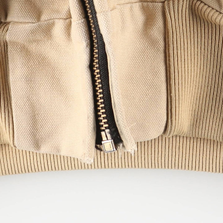 90'S Carhartt Active Jacket, Duck Full-Zip Hoodie, Men's Size L (approx.) cotton Beige type Vintage Second Hand