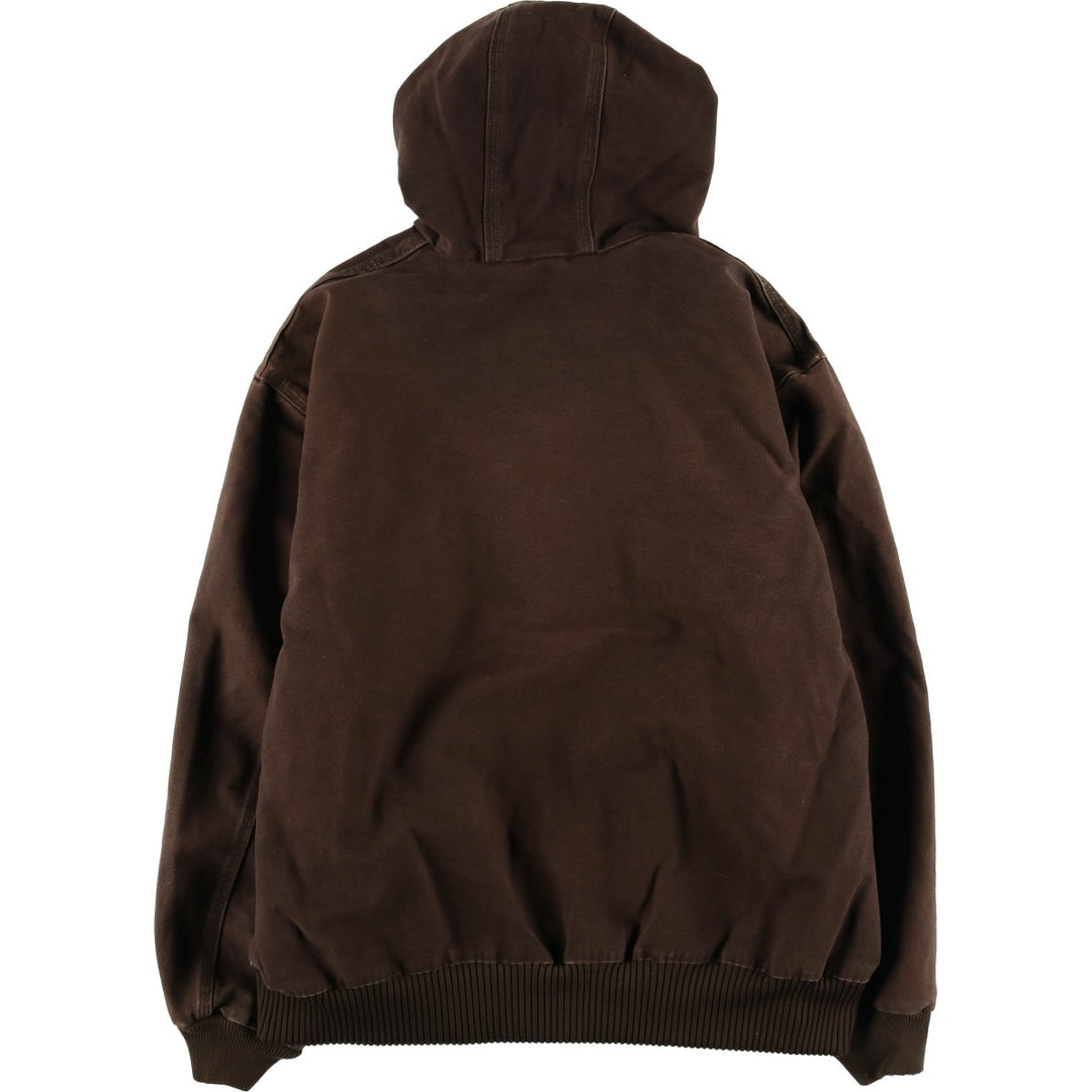 00'S Carhartt Active Jacket Duck Full Zip Hoodie Men's XXL cotton brown type Vintage Second Hand