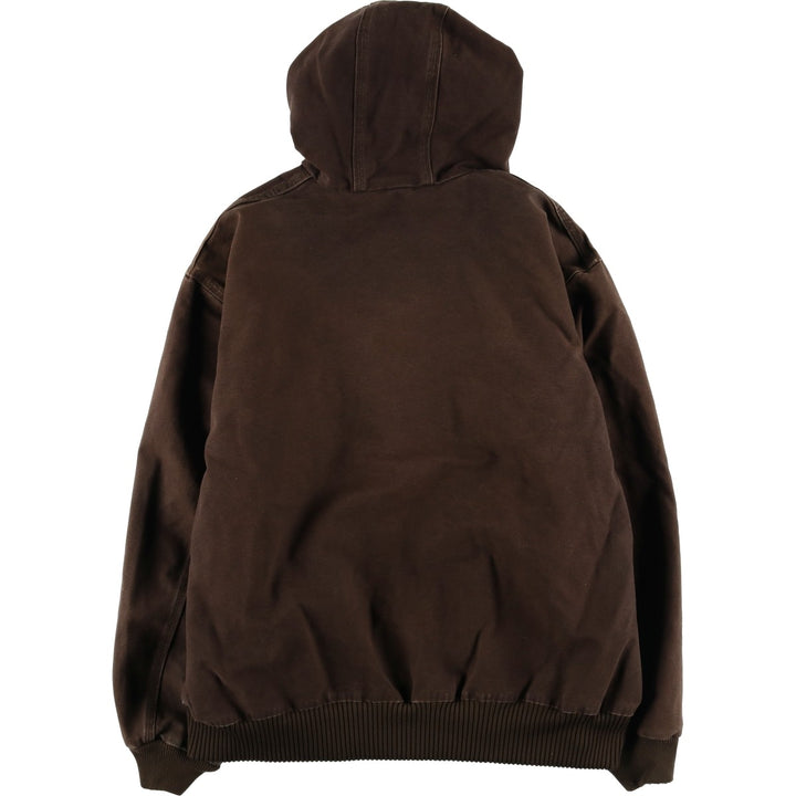 00'S Carhartt Active Jacket Duck Full Zip Hoodie Men's XXL cotton brown type Vintage Second Hand