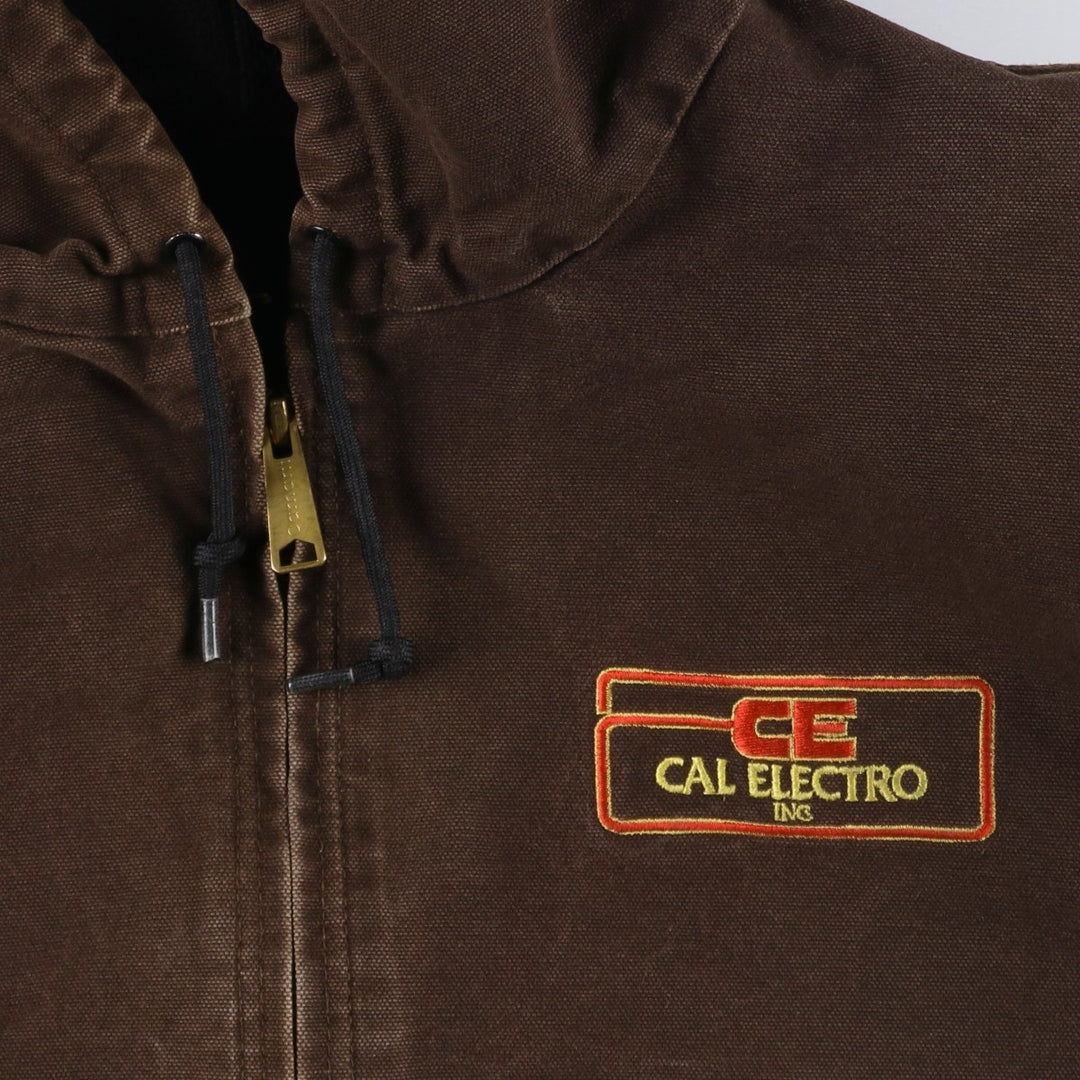 00'S Carhartt Active Jacket Duck Full Zip Hoodie Men's XXL cotton brown type Vintage Second Hand