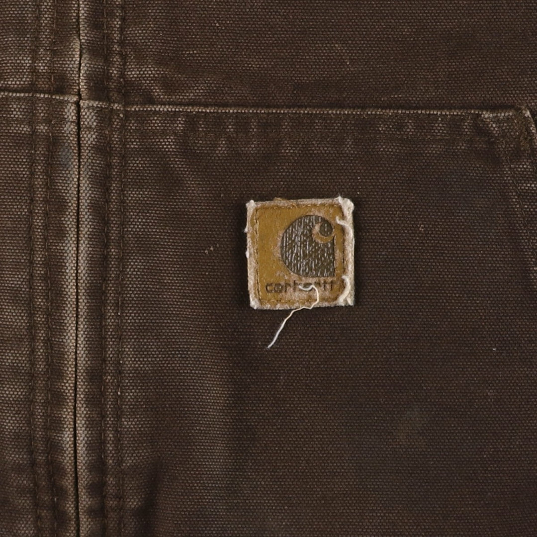 00'S Carhartt Active Jacket Duck Full Zip Hoodie Men's XXL cotton brown type Vintage Second Hand