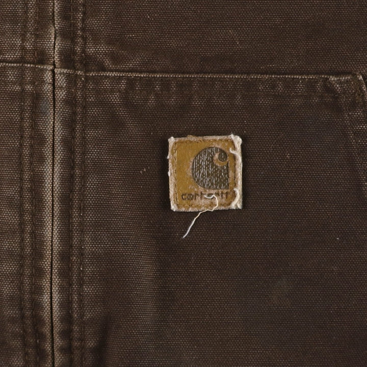 00'S Carhartt Active Jacket Duck Full Zip Hoodie Men's XXL cotton brown type Vintage Second Hand