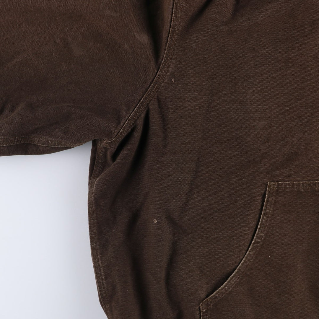 00'S Carhartt Active Jacket Duck Full Zip Hoodie Men's XXL cotton brown type Vintage Second Hand