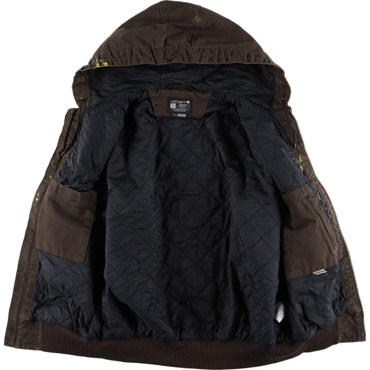 Carhartt Active Jacket, Loose Fit, Duck Full Zip Hoodie, Men's Size L cotton brown type Vintage Second Hand