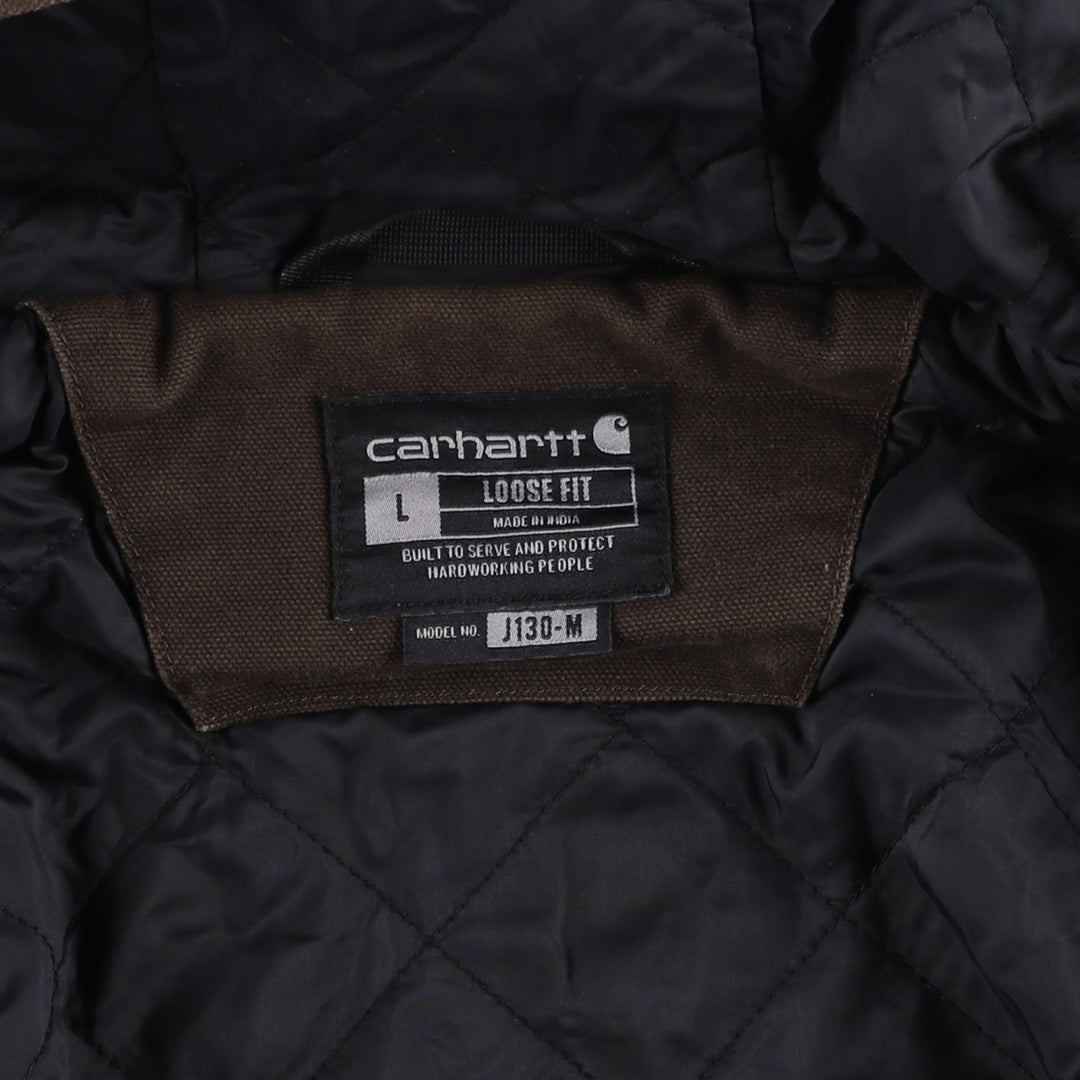 Carhartt Active Jacket, Loose Fit, Duck Full Zip Hoodie, Men's Size L cotton brown type Vintage Second Hand