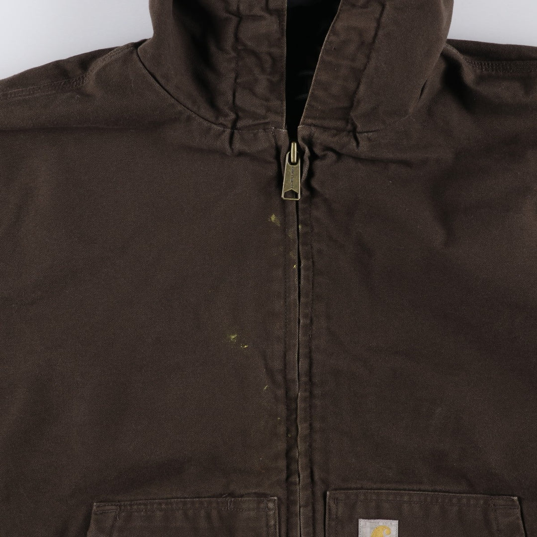 Carhartt Active Jacket, Loose Fit, Duck Full Zip Hoodie, Men's Size L cotton brown type Vintage Second Hand