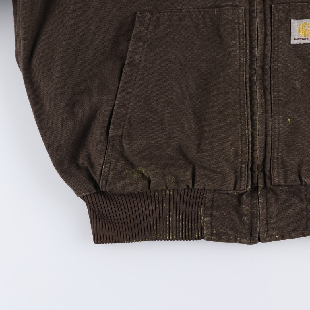 Carhartt Active Jacket, Loose Fit, Duck Full Zip Hoodie, Men's Size L cotton brown type Vintage Second Hand