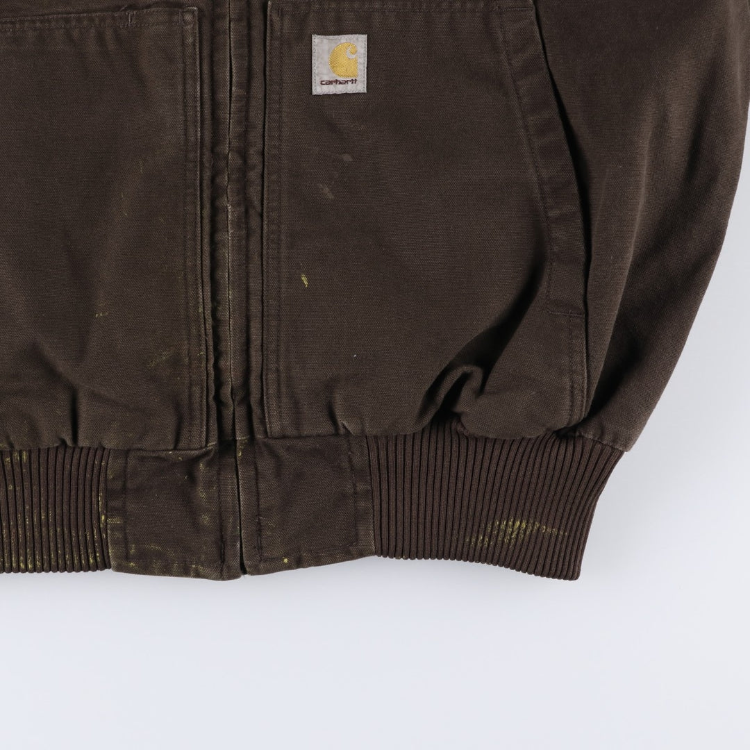 Carhartt Active Jacket, Loose Fit, Duck Full Zip Hoodie, Men's Size L cotton brown type Vintage Second Hand