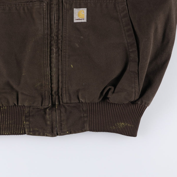 Carhartt Active Jacket, Loose Fit, Duck Full Zip Hoodie, Men's Size L cotton brown type Vintage Second Hand