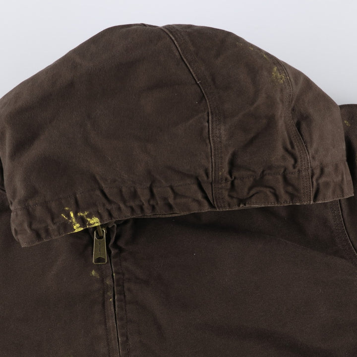 Carhartt Active Jacket, Loose Fit, Duck Full Zip Hoodie, Men's Size L cotton brown type Vintage Second Hand