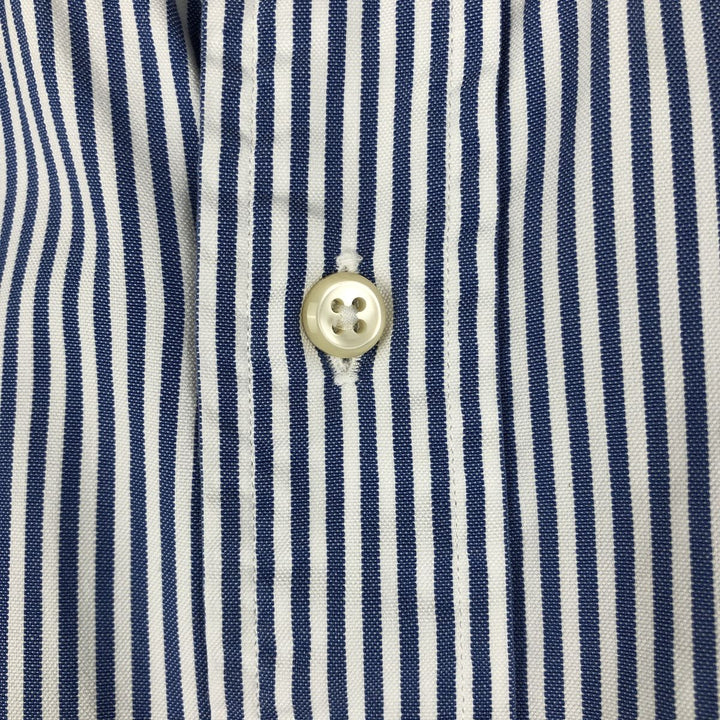 Ralph Lauren YARMOUTH Long Sleeve Button-Down Striped Shirt, Men's XL cotton Navy blue Vintage Second Hand