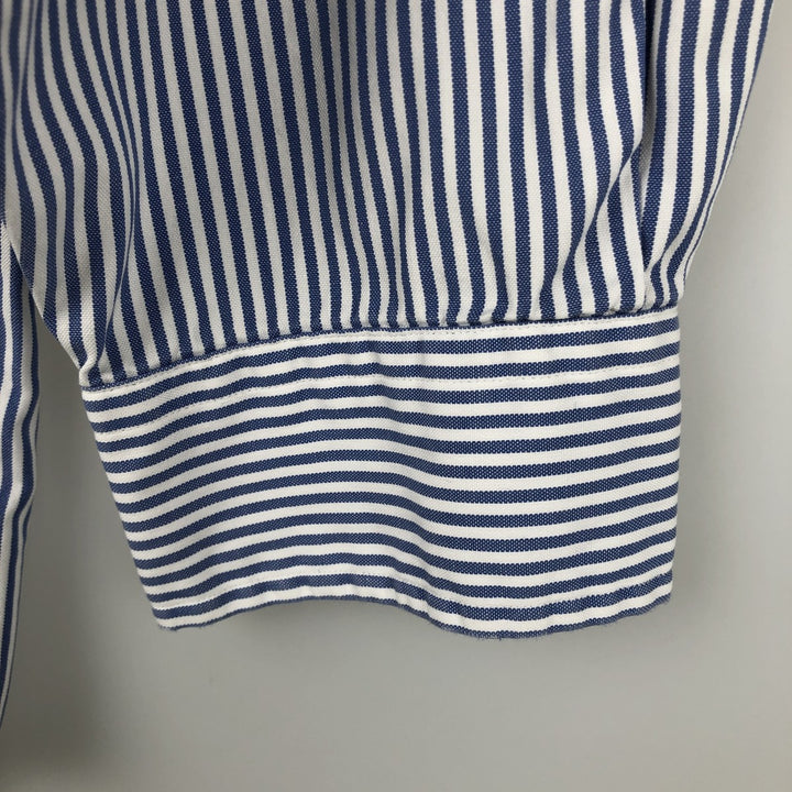 Ralph Lauren YARMOUTH Long Sleeve Button-Down Striped Shirt, Men's XL cotton Navy blue Vintage Second Hand