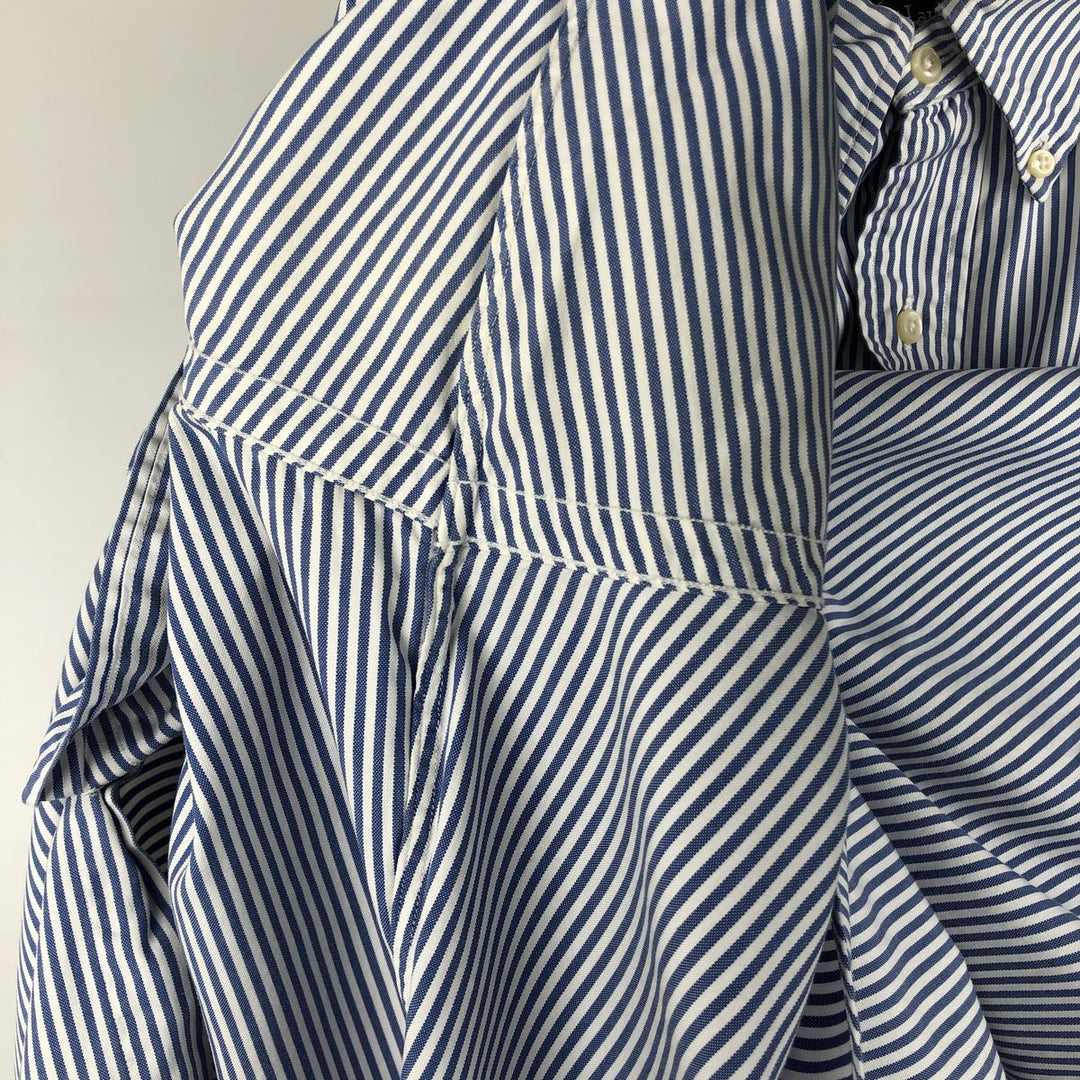 Ralph Lauren YARMOUTH Long Sleeve Button-Down Striped Shirt, Men's XL cotton Navy blue Vintage Second Hand