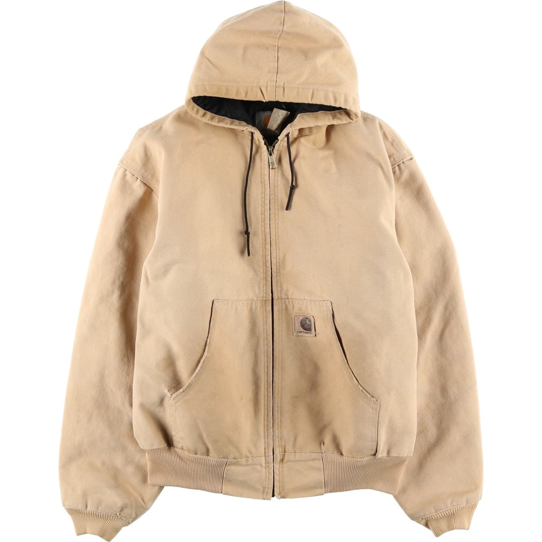 80s-90'S Carhartt Active Jacket Duck Full Zip Parka Made in USA Men's L Size Vintage unclear Beige type Vintage Second Hand