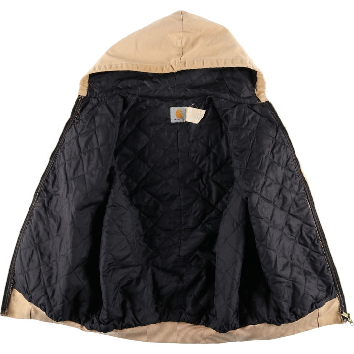 80s-90'S Carhartt Active Jacket Duck Full Zip Parka Made in USA Men's L Size Vintage unclear Beige type Vintage Second Hand