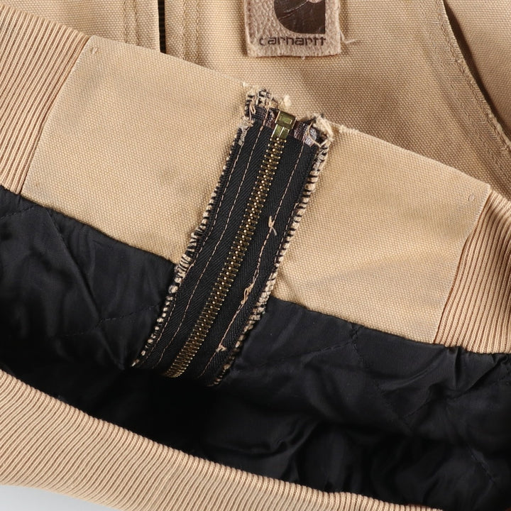 80s-90'S Carhartt Active Jacket Duck Full Zip Parka Made in USA Men's L Size Vintage unclear Beige type Vintage Second Hand