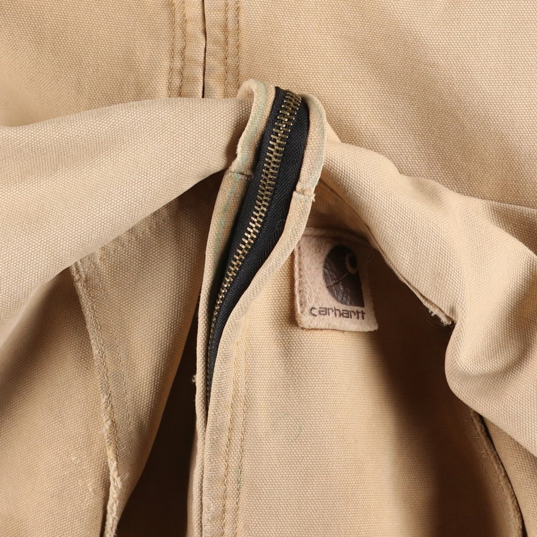 80s-90'S Carhartt Active Jacket Duck Full Zip Parka Made in USA Men's L Size Vintage unclear Beige type Vintage Second Hand