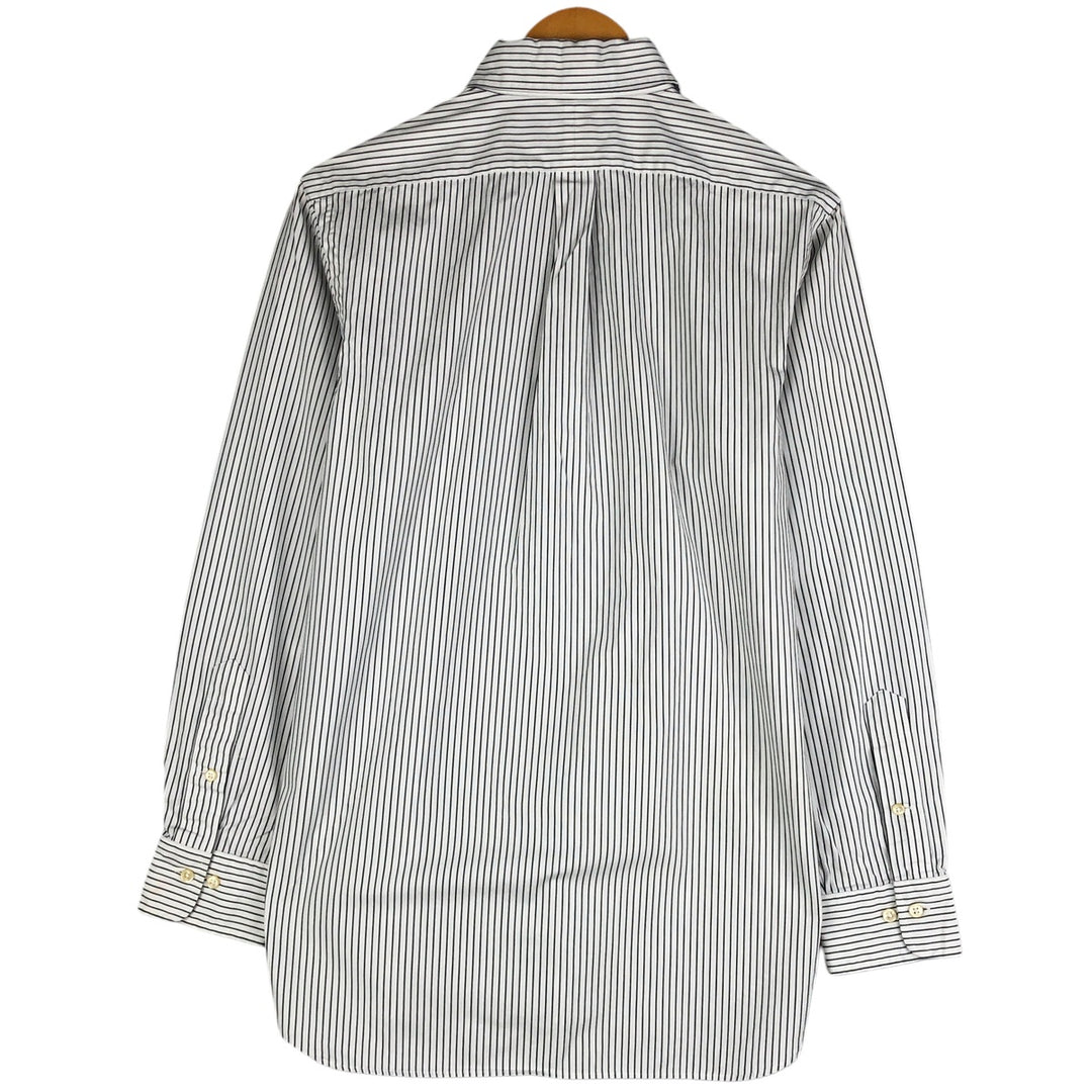 Ralph Lauren long sleeve button down striped shirt, men's size M cotton black type Vintage Second Hand