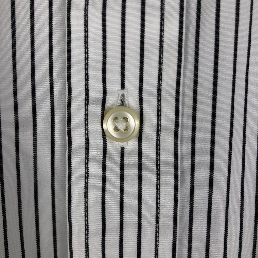 Ralph Lauren long sleeve button down striped shirt, men's size M cotton black type Vintage Second Hand
