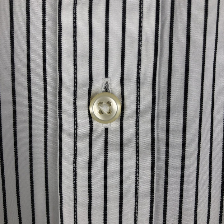Ralph Lauren long sleeve button down striped shirt, men's size M cotton black type Vintage Second Hand
