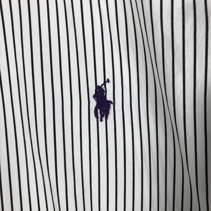 Ralph Lauren long sleeve button down striped shirt, men's size M cotton black type Vintage Second Hand